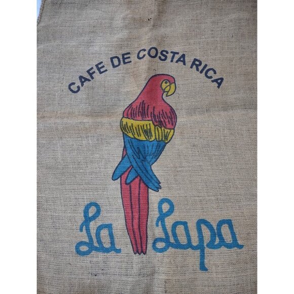 Vintage New Unused Cafe De Costa Rica La Lapa Parrot Coffee Burlap Jute Sack - Picture 1 of 13